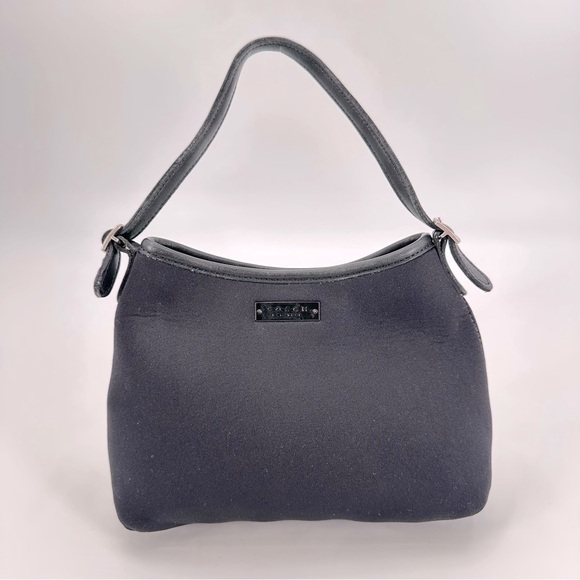 Vintage Y2K Coach Black Polyurethane Small Handbag Bag 6236 - Picture 1 of 8